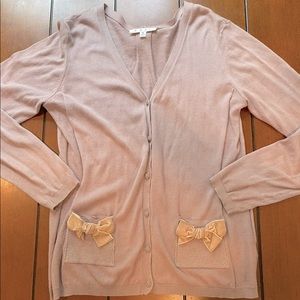 Cabi Bow Cardigan Style 495 size:MEDIUM